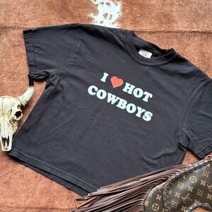 “NEW”- Cropped I ❤️ Hot Cowboys T-Shirt